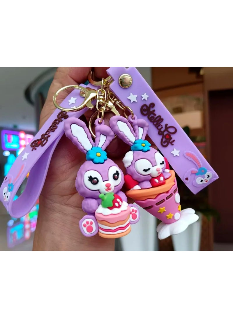 Disney Purple Rabbit Rubber Keychain / Shape 1 - Image 2